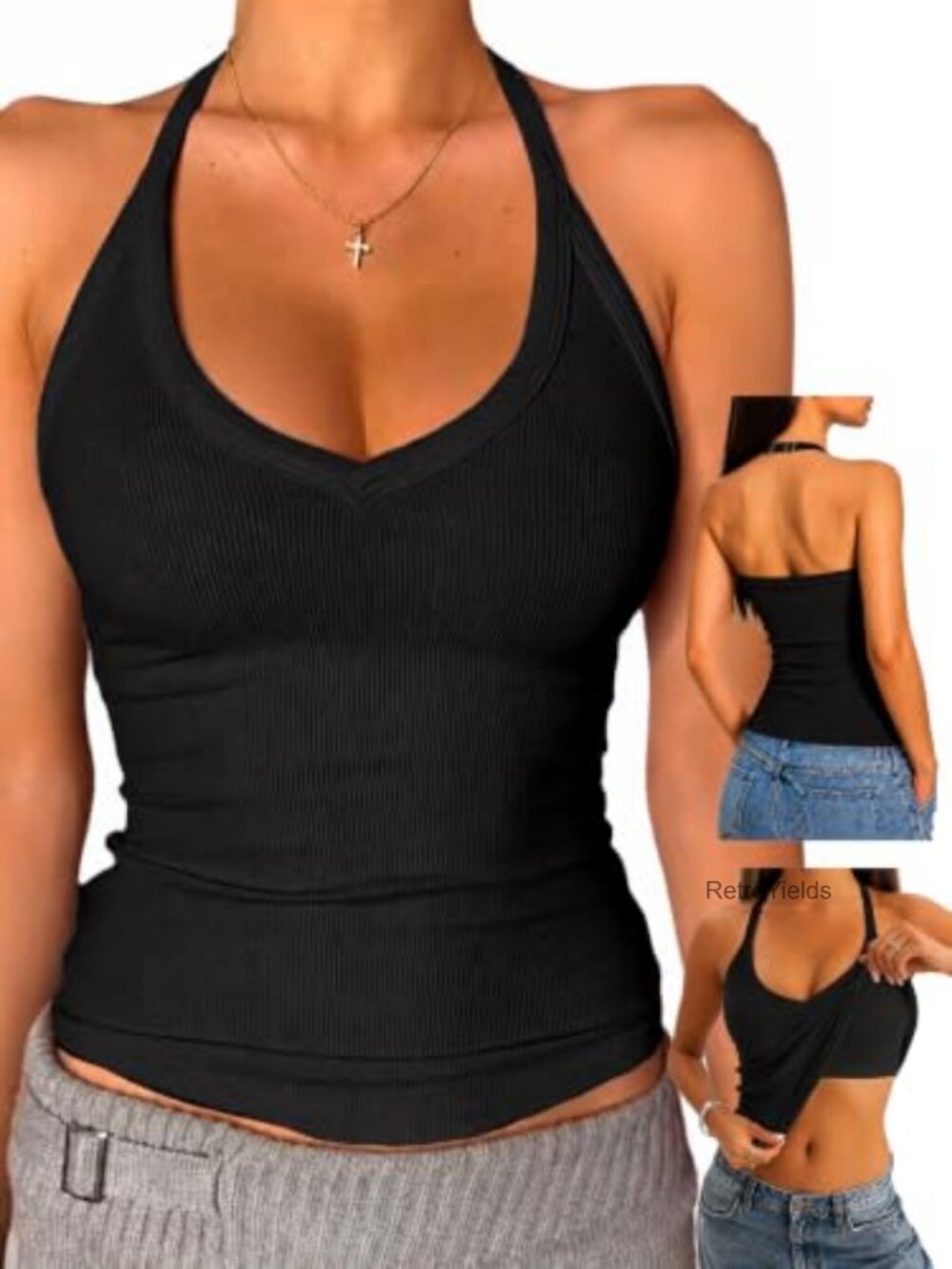 Halter Tank Top with Built in Bra Racerback Sleeveless Slim Fit Camisole